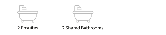 2 Ensuites and 2 shared bathrooms icons