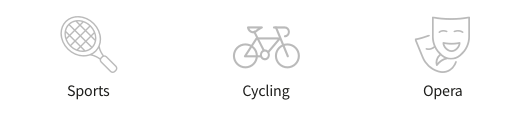Sports, cycling and opera icons