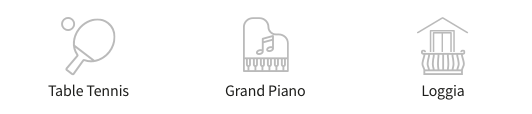 Table tennis, Grand piano and loggia icons